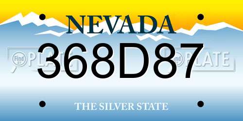 368D87 Nevada License Plate