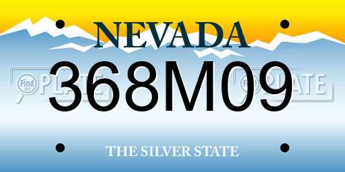368M09 Nevada License Plate
