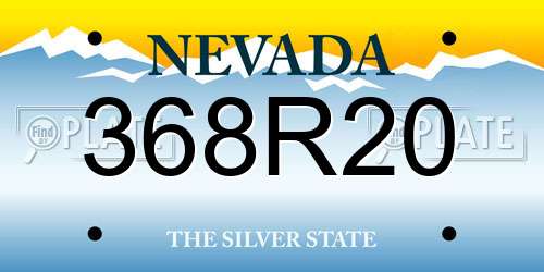368R20 Nevada License Plate
