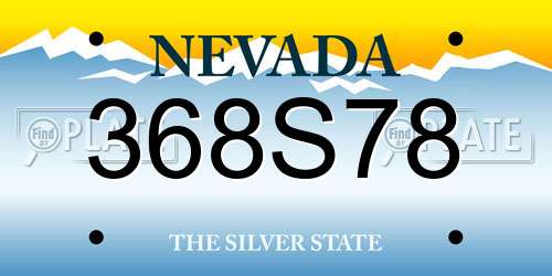 368S78 Nevada License Plate