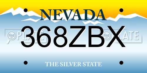 368ZBX Nevada License Plate