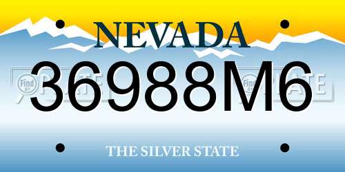36988M6 Nevada License Plate