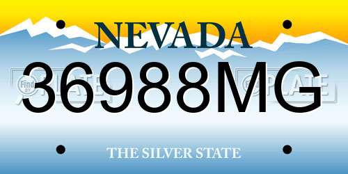 36988MG Nevada License Plate