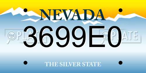 3699E0 Nevada License Plate