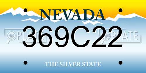 369C22 Nevada License Plate