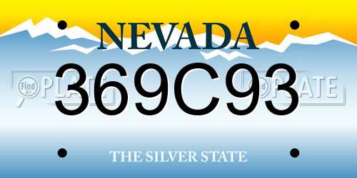 369C93 Nevada License Plate