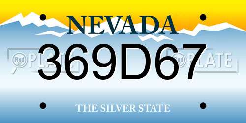 369D67 Nevada License Plate