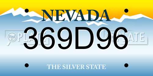 369D96 Nevada License Plate