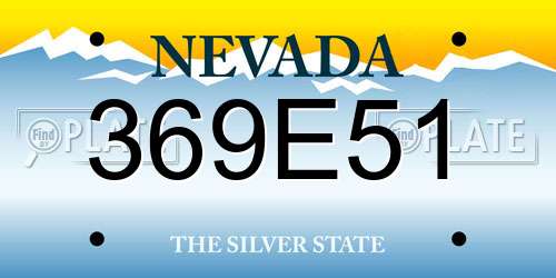 369E51 Nevada License Plate