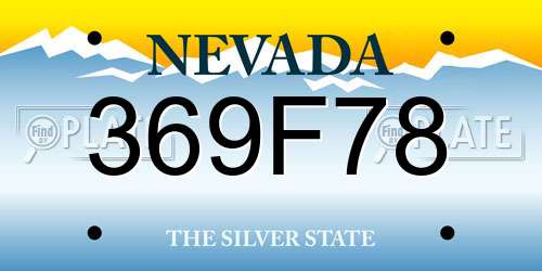 369F78 Nevada License Plate