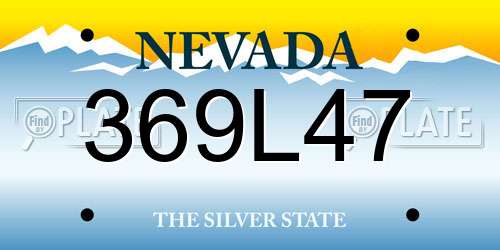 369L47 Nevada License Plate