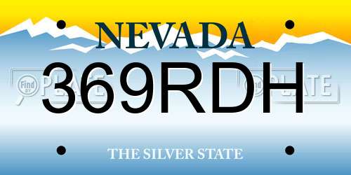 369RDH Nevada License Plate