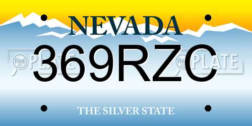 369RZC Nevada License Plate