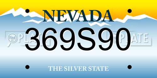 369S90 Nevada License Plate