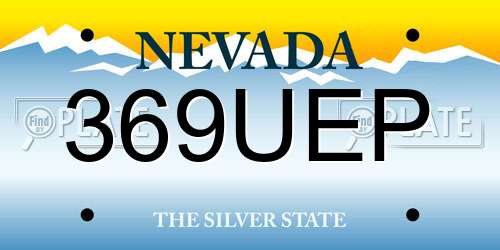 369UEP Nevada License Plate