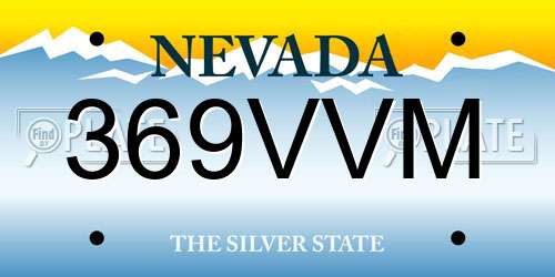 369VVM Nevada License Plate