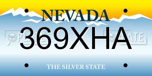 369XHA Nevada License Plate