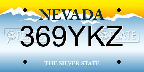 369YKZ Nevada License Plate