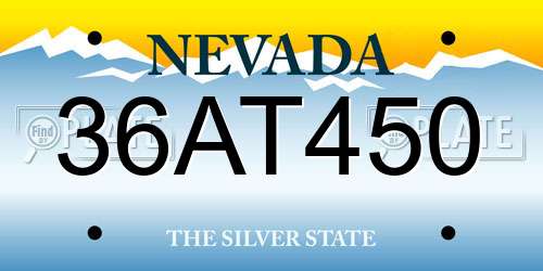 36AT450 Nevada License Plate