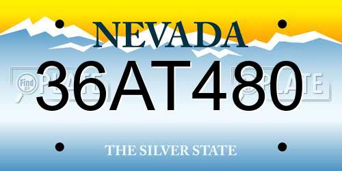 36AT480 Nevada License Plate