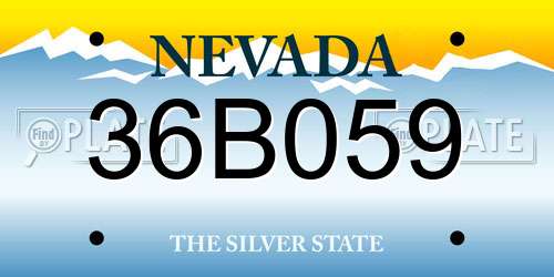 36B059 Nevada License Plate