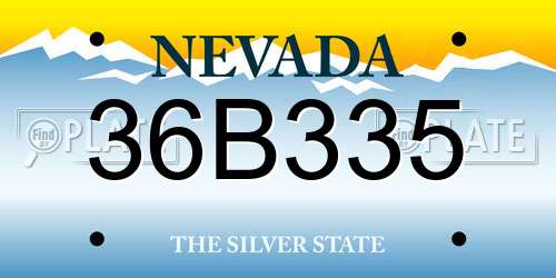 36B335 Nevada License Plate
