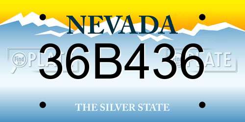 36B436 Nevada License Plate
