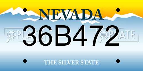36B472 Nevada License Plate