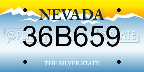36B659 Nevada License Plate