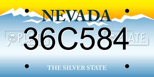 36C584 Nevada License Plate