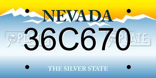 36C670 Nevada License Plate