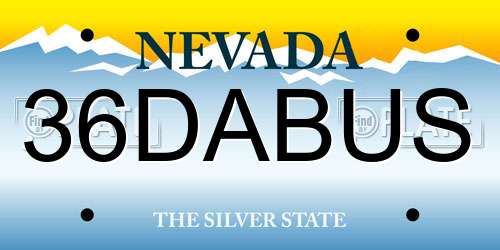 36DABUS Nevada License Plate