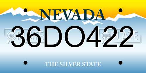 36DO422 Nevada License Plate