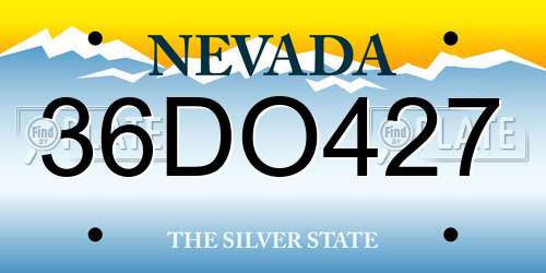 36DO427 Nevada License Plate