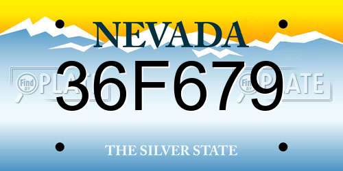 36F679 Nevada License Plate