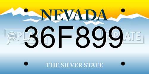36F899 Nevada License Plate