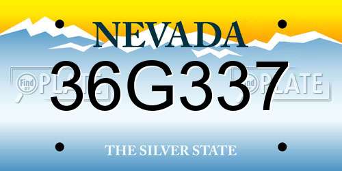 36G337 Nevada License Plate