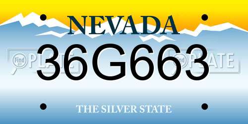 36G663 Nevada License Plate