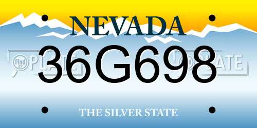36G698 Nevada License Plate