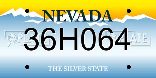 36H064 Nevada License Plate