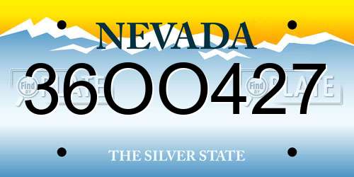 36OO427 Nevada License Plate