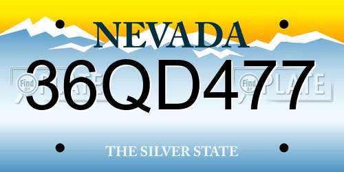 36QD477 Nevada License Plate
