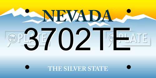 3702TE Nevada License Plate