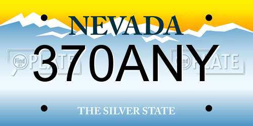 370ANY Nevada License Plate