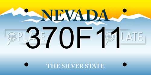 370F11 Nevada License Plate