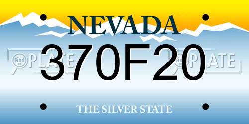 370F20 Nevada License Plate