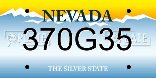 370G35 Nevada License Plate