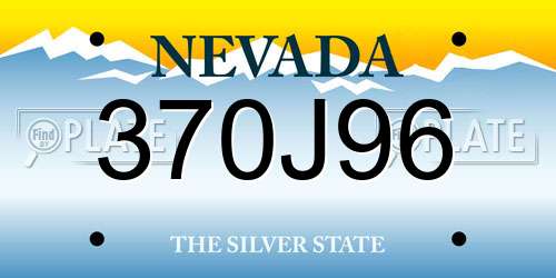 370J96 Nevada License Plate