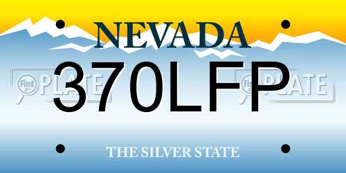 370LFP Nevada License Plate