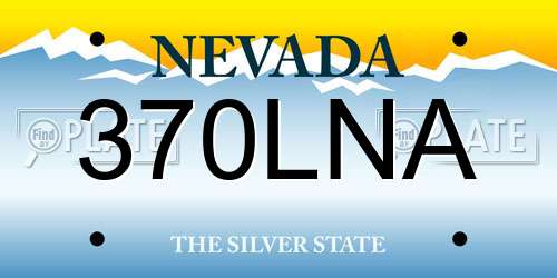 370LNA Nevada License Plate